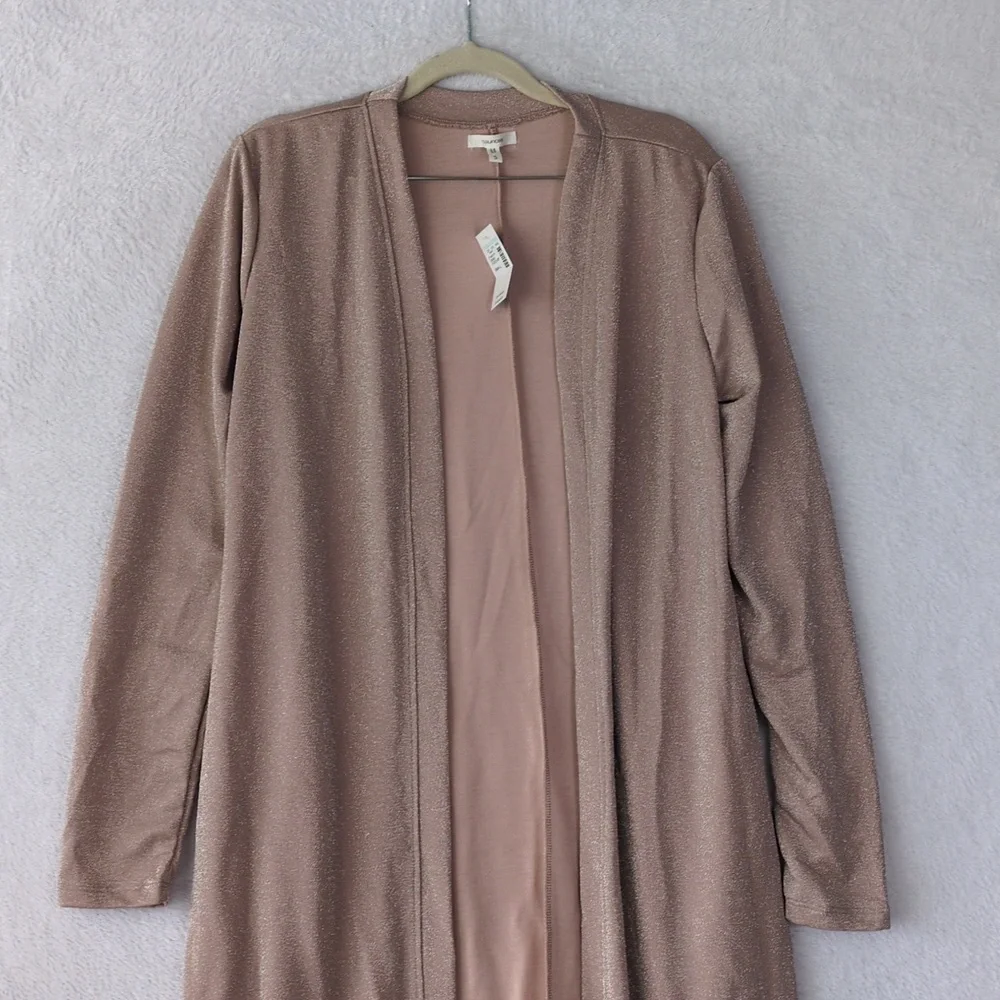 Maurices Women's Dusty‎ Pink Sparkly Long Cardigan Size S